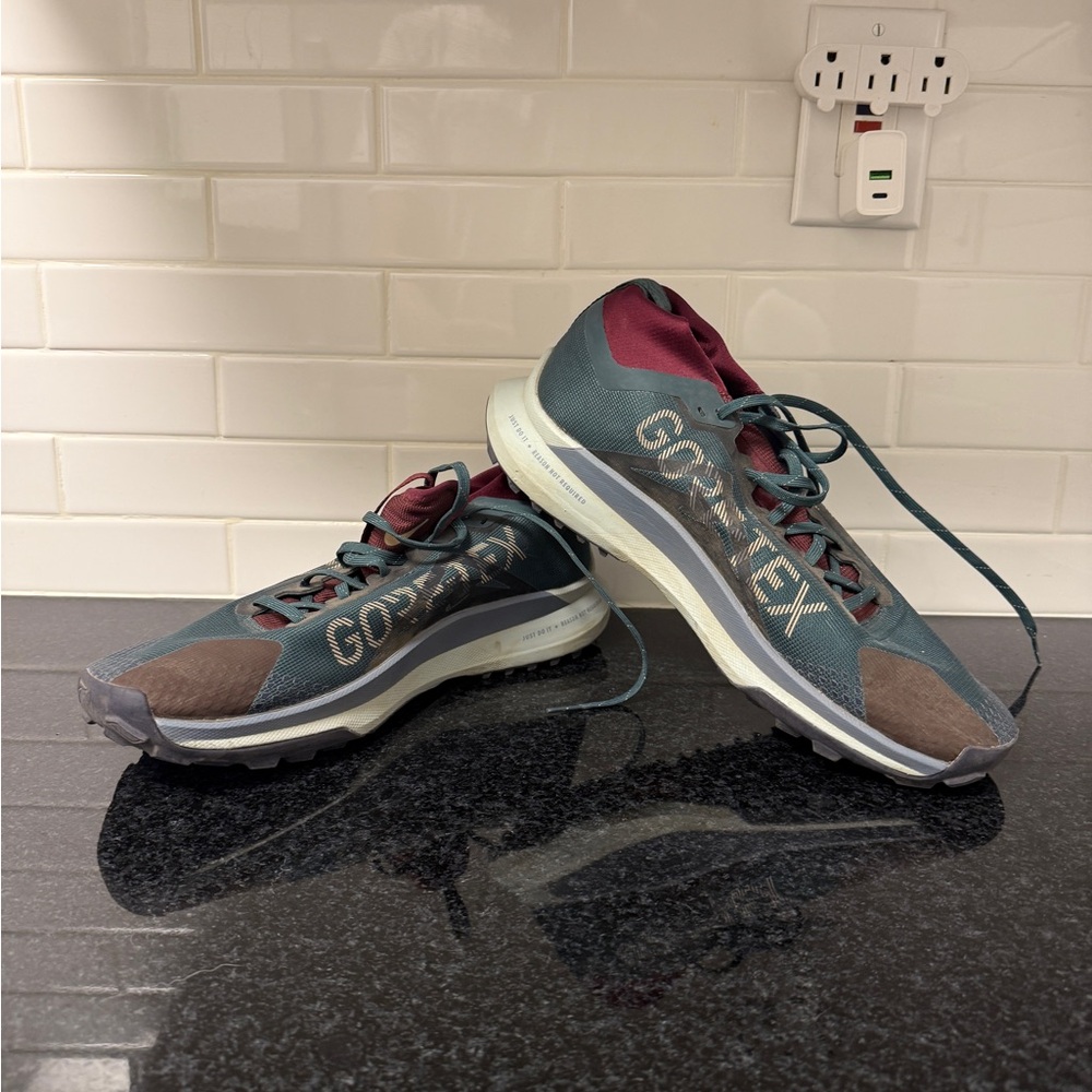 Nike Blue and Red Athletic Shoes with Cushioned Soles